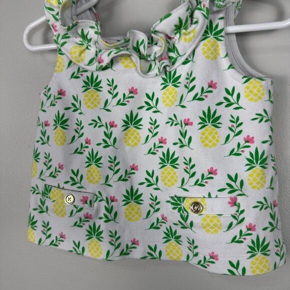 Janie and Jack Girls 2T Toddler Tank Top Shirt Pineapple Ruffle Sleeveless - Picture 2 of 5